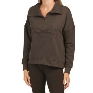 Wilo The Label Half Zip Pullover Sweatshirt Size Large Sage/Olive Green New NWT